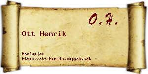 Ott Henrik névjegykártya